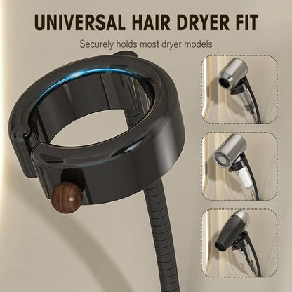 Support Ventouse pour Sèche-Cheveux avec Organisateur de Câble