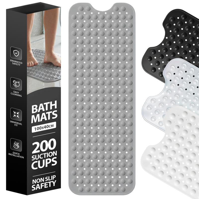 💎 50% DE RÉDUCTION ! 💎 Tapis de Baignoire Antidérapant 100×40 cm – Ventouses Ultra-Fixantes, Drainage Rapide & 7 Couleurs Disponibles 🛁🌈