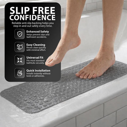 💎 50% DE RÉDUCTION ! 💎 Tapis de Baignoire Antidérapant 100×40 cm – Ventouses Ultra-Fixantes, Drainage Rapide & 7 Couleurs Disponibles 🛁🌈