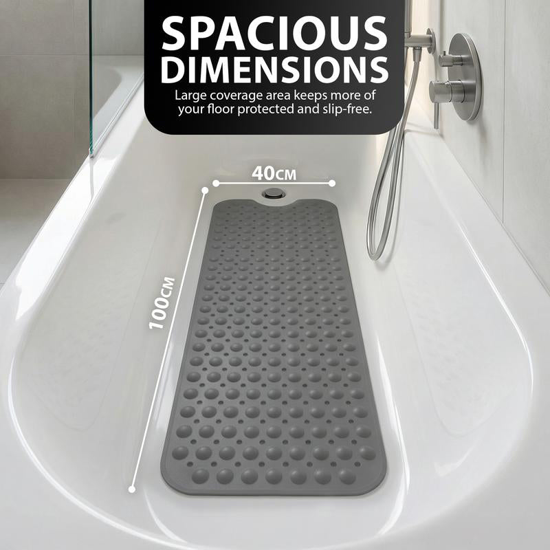 💎 50% DE RÉDUCTION ! 💎 Tapis de Baignoire Antidérapant 100×40 cm – Ventouses Ultra-Fixantes, Drainage Rapide & 7 Couleurs Disponibles 🛁🌈