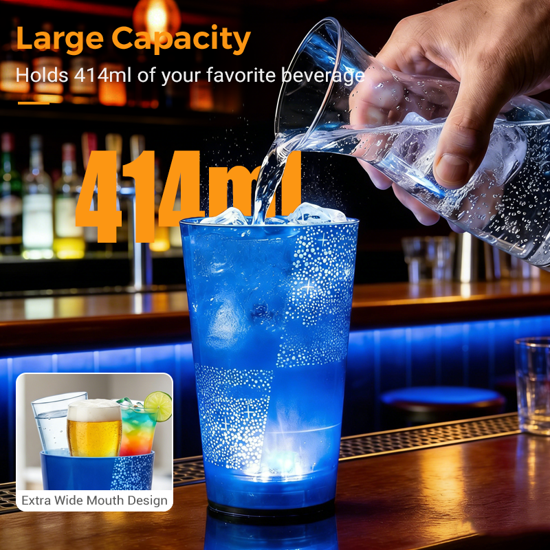 💎 50% DE RÉDUCTION ! 💎 Gobelet LED Activé par l’Eau – Effet Lumineux Automatique, 414 ml & Idéal pour Fêtes, Bars et Soirées 🥤✨