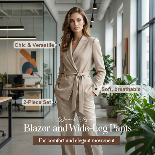 ⭐BEST‑SELLER 2026⭐💃Ensemble blazer & pantalon jambes larges femme⚡PROMO -60%⚡✈️livraison gratuite