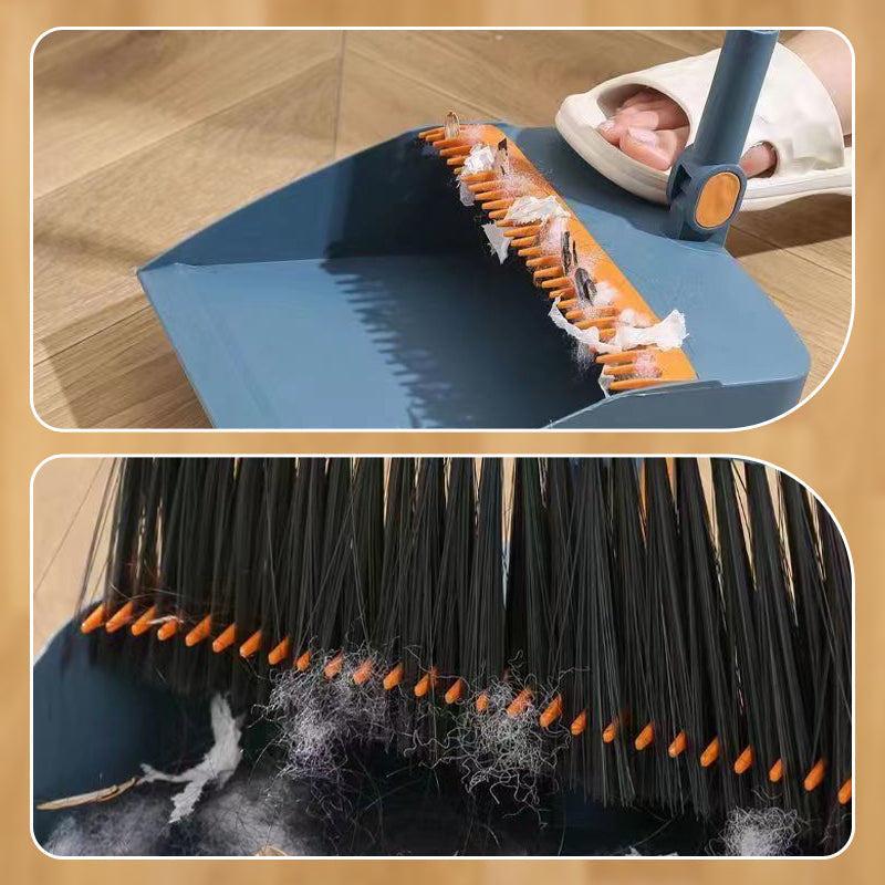 Ensemble pelle et balayette avec brosse pivotante à 180°