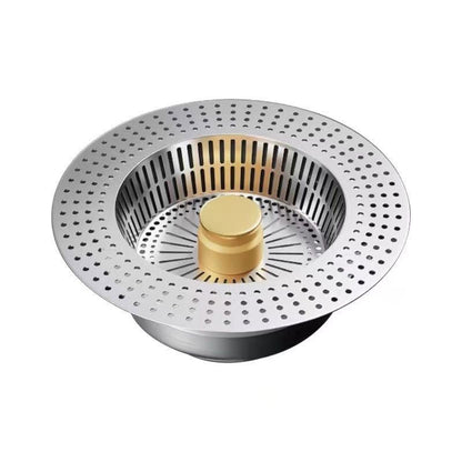 Bouchon de vidange à bouton-poussoir pour évier en acier inoxydable