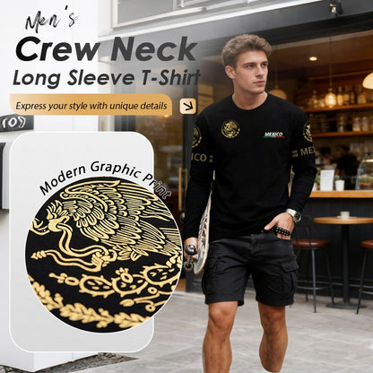 💎 49% DE RÉDUCTION ! 💎 T-shirt Homme à Manches Longues & Col Rond – Imprimé Graphique, Tissu Respirant & Coupe Streetwear 2026 🔥👕