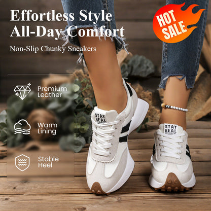 💎 50% DE RÉDUCTION ! 💎 Baskets Épaisses Antidérapantes Décontractées pour Femmes – Confort Toute la Journée, Semelle Amortie & Style Polyvalent 🏃‍♀️👟