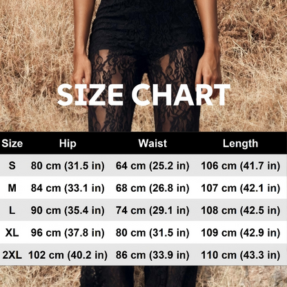 👖 Pantalon Évasé en Dentelle, Taille Haute & Doublure Intégrée – Style Boho-Chic & Silhouette Allongée 🌸