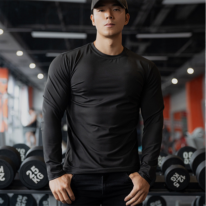 👕 60% DE RÉDUCTION ! 💪 T-Shirts Athlétiques à Manches Longues & Séchage Rapide pour Hommes – Respirant, Anti-Transpiration & Confortable 🏃