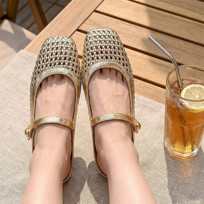👡 60% DE RÉDUCTION! ✨ Mules Mary Jane à Bout Carré Tissées – Tendance, Confortables & Faciles à Enfiler 🌸
