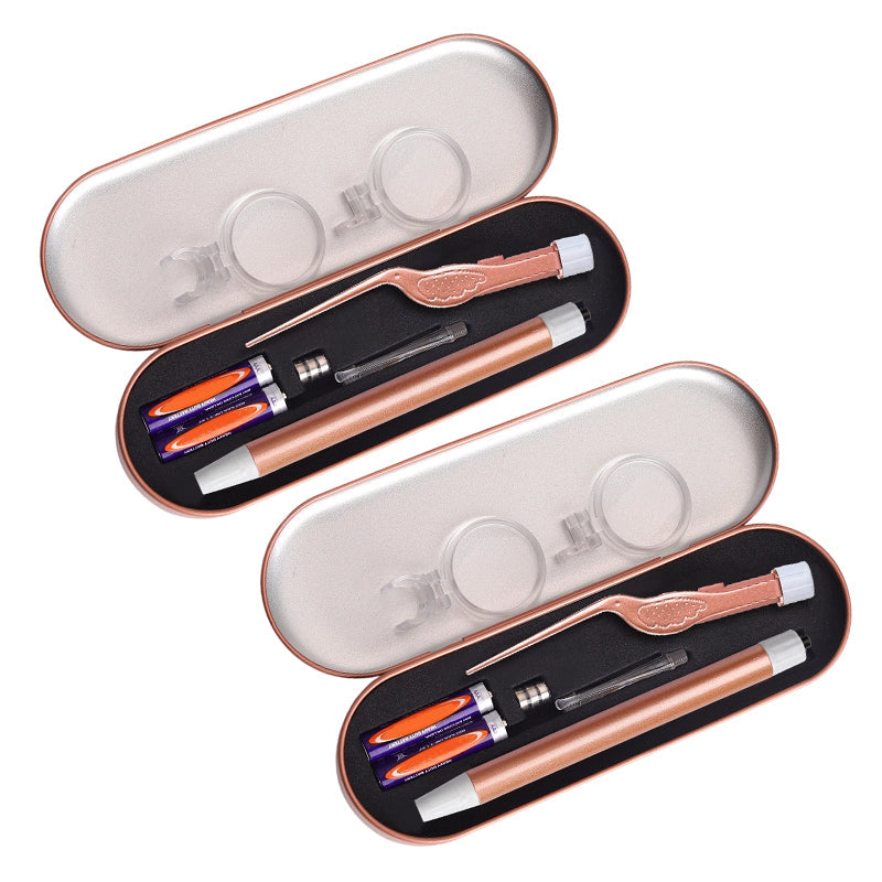 Kit cure-oreille et pince lumineux avec loupe