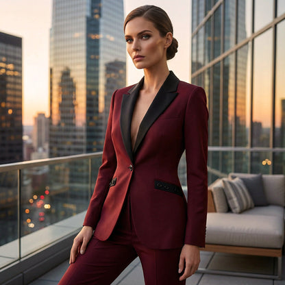 💎 50% DE RÉDUCTION – TEMPS LIMITÉ ! 💎 Ensemble Costume Formel Moderne avec Pantalon à Jambes Droites – Revers Contrasté, Coupe Structurée & Polyester Durable 🖤✨