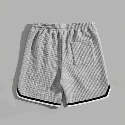 💎 50% DE RÉDUCTION ! 💎 Short à Ourlet Rayé – Tissu Matelassé, Cordon Élastique & Poches Latérales pour un Style Sportswear Tendance 🔥🩳