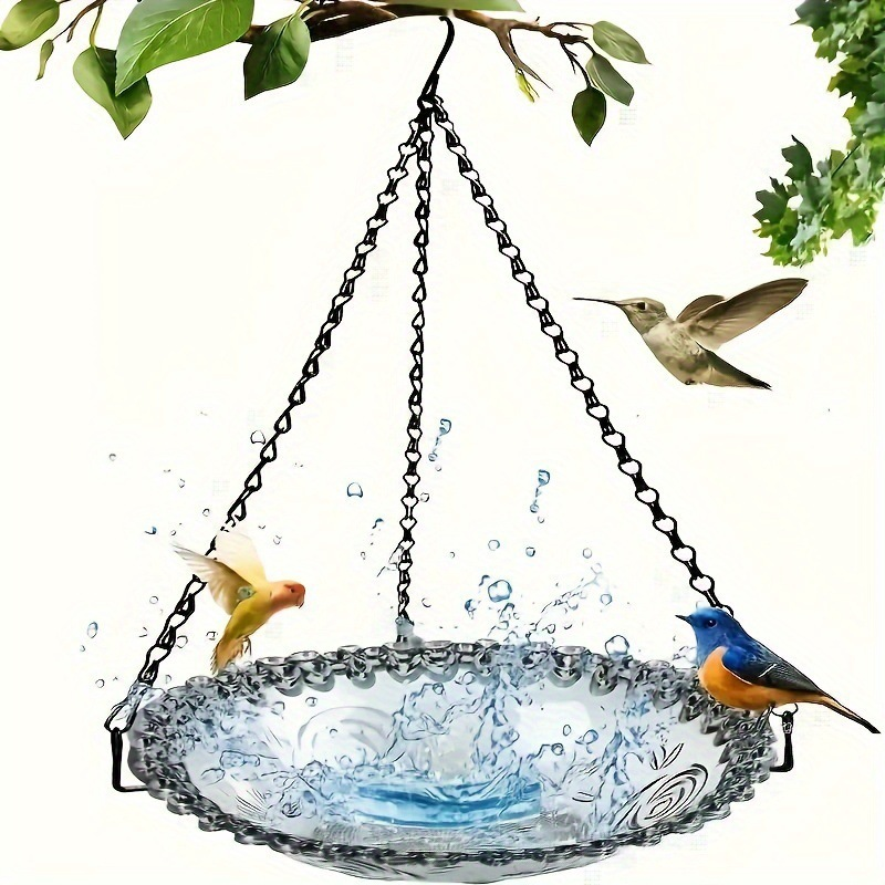 🐦Mangeoire & Bain d'Oiseaux Suspendu Style Vintage – Design Élégant, Facile à Accrocher & Jardin Accueillant