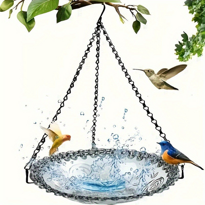 🐦Mangeoire & Bain d'Oiseaux Suspendu Style Vintage – Design Élégant, Facile à Accrocher & Jardin Accueillant