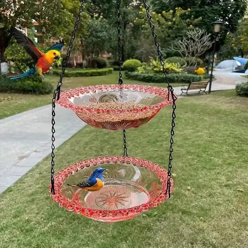 🐦Mangeoire & Bain d'Oiseaux Suspendu Style Vintage – Design Élégant, Facile à Accrocher & Jardin Accueillant