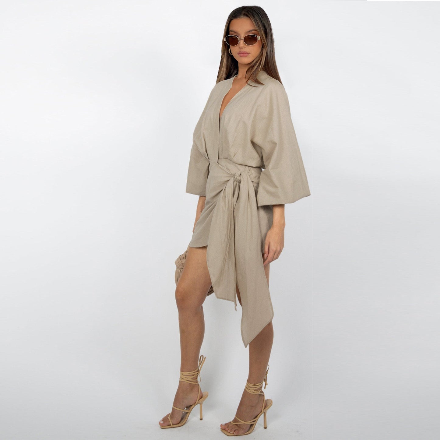 Robe portefeuille à col en V pour femmes