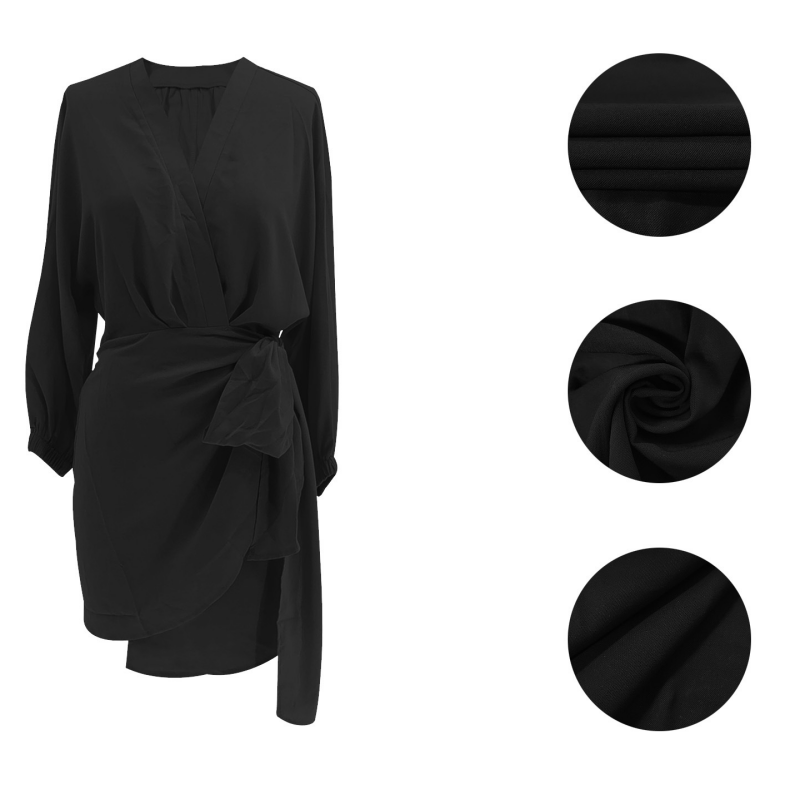 Robe portefeuille à col en V pour femmes