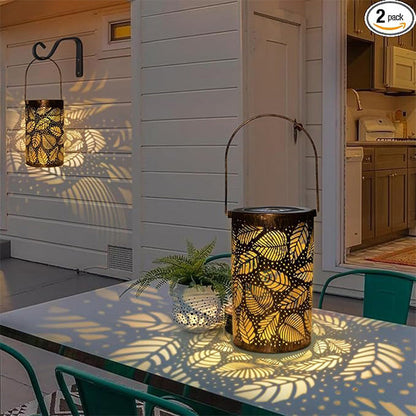 🔥 Lanterne solaire suspendue avec motif ombre et design creux