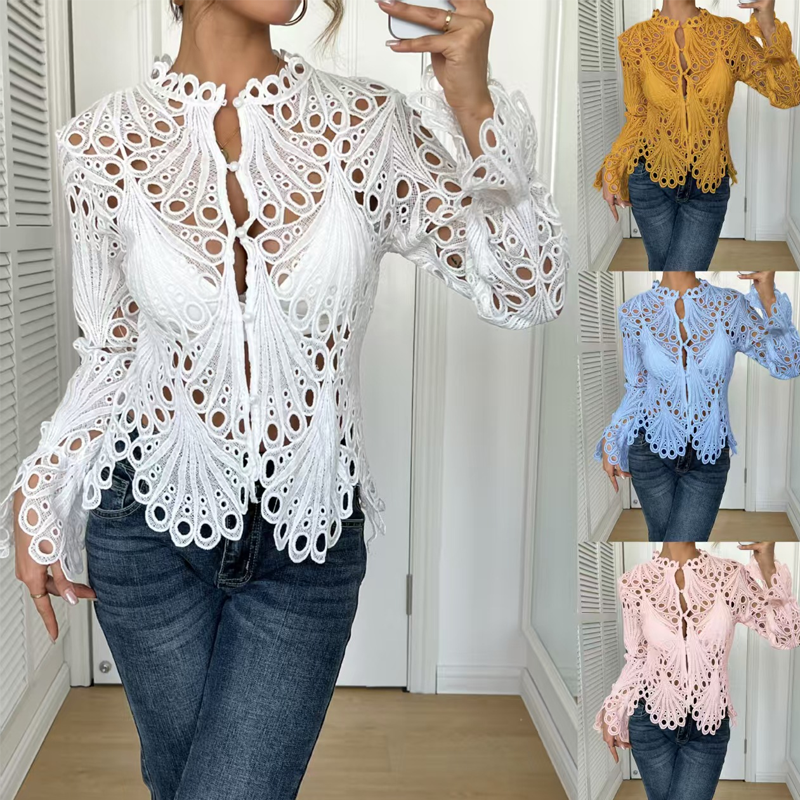 💐50% DE RÉDUCTION ! Haut Dentelle Élégant – Parfait pour Bureau & Sorties 💃🥂【Offre Spéciale】