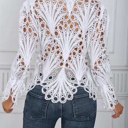 💐50% DE RÉDUCTION ! Haut Dentelle Élégant – Parfait pour Bureau & Sorties 💃🥂【Offre Spéciale】