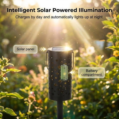 Lampes solaires pour jardin avec projection étoiles et lune
