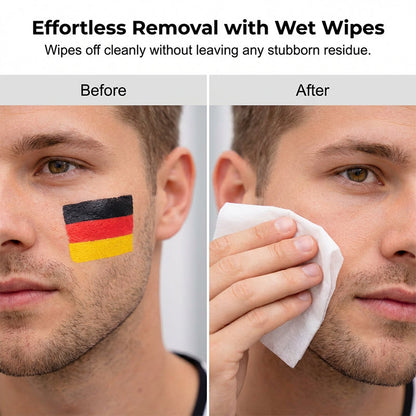 Bâton de maquillage pour le visage aux couleurs du drapeau national, pour les fans de sport