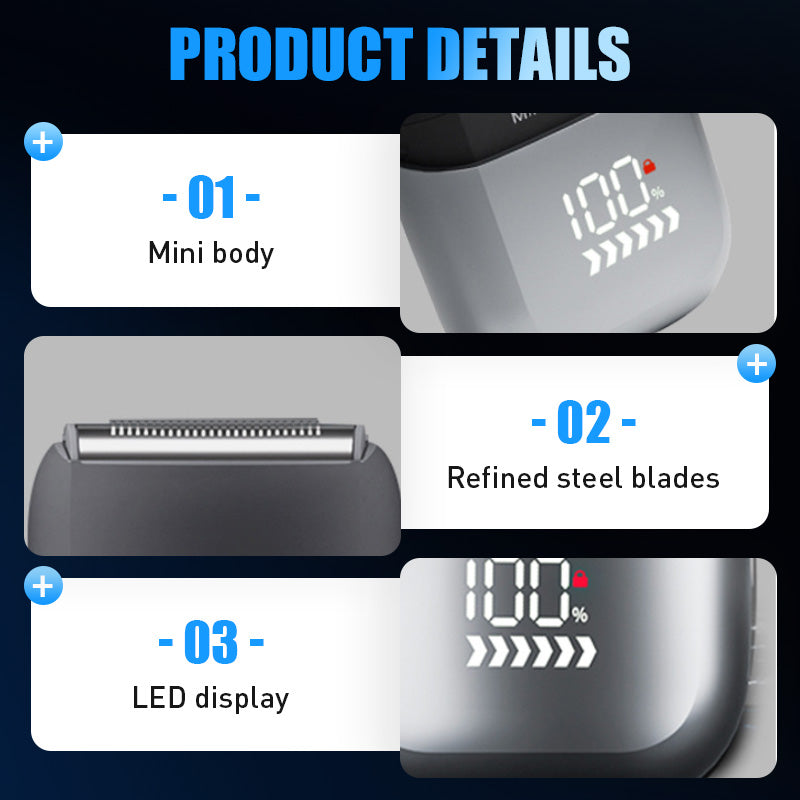 ⚡️🚗 Mini rasoir électrique portable – Ultra-compact, sans fil, pour une touche de fraîcheur en déplacement ✈️🧔 -50 % – Idéal pour la voiture, les voyages ou une retouche rapide où que vous soyez.
