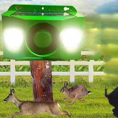 Alarme sonore repulsive à énergie solaire pour animaux avec lumières clignotantes brillantes