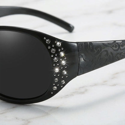 Lunettes de Soleil Polarisées Femme avec Accents en Strass