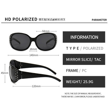 Lunettes de Soleil Polarisées Femme avec Accents en Strass