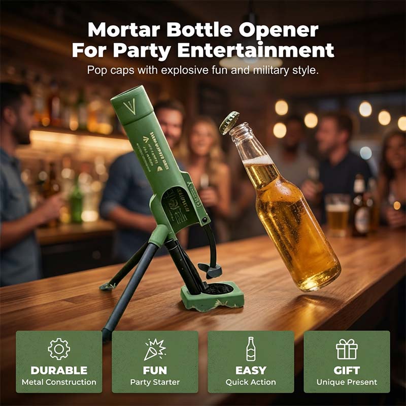 🍻 PROMO LIMITÉE 50% DE RÉDUCTION ! 🎯 Décapsuleur Mortier – Design Unique, Ouverture Facile, Cadeau, 51mm ✨
