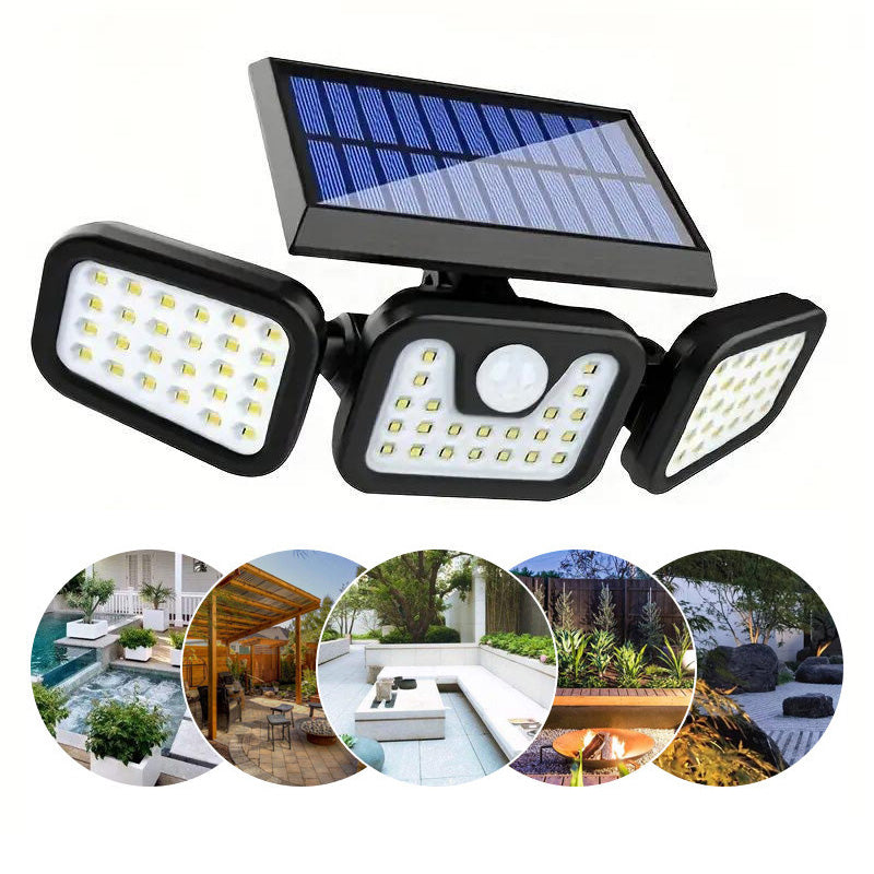 💡 60% DE RÉDUCTION! ☀️ Applique Murale Solaire à 3 Têtes avec Capteur – Éclairage Automatique, Étanche & Idéale Pour Jardin, Entrée & Garage 🏠