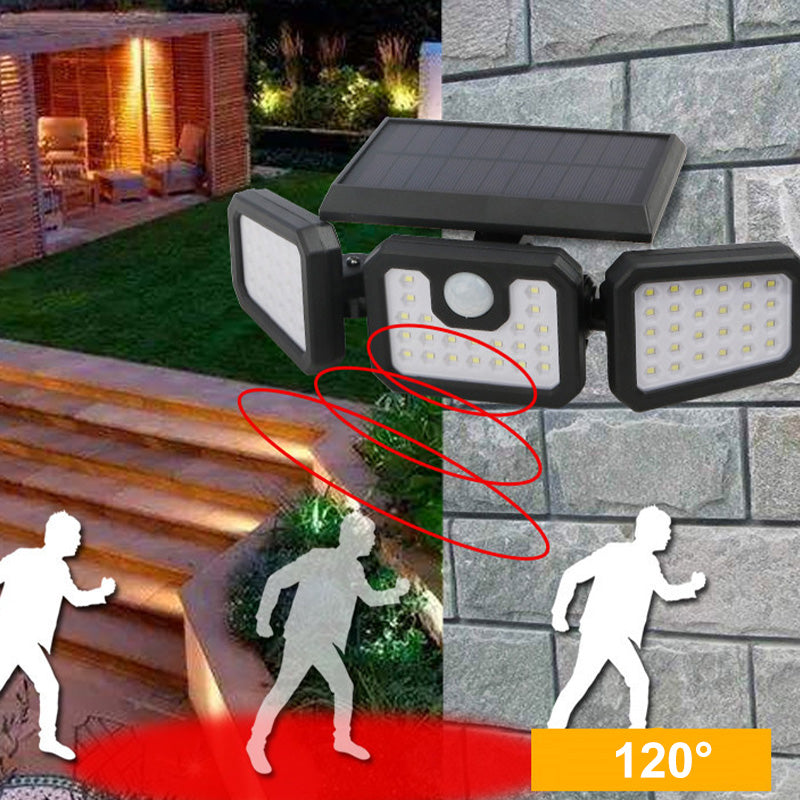 💡 60% DE RÉDUCTION! ☀️ Applique Murale Solaire à 3 Têtes avec Capteur – Éclairage Automatique, Étanche & Idéale Pour Jardin, Entrée & Garage 🏠