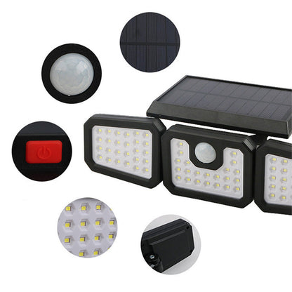 💡 60% DE RÉDUCTION! ☀️ Applique Murale Solaire à 3 Têtes avec Capteur – Éclairage Automatique, Étanche & Idéale Pour Jardin, Entrée & Garage 🏠