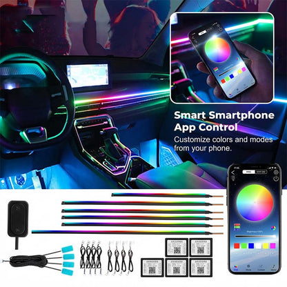 🌞 Soldes de printemps – 50 % de réduction ! 🔥 Kit d’éclairage d’ambiance RGB pour voiture avec application | Bandes LED dynamiques pour joints intérieurs | Sync musicale & multi-zones