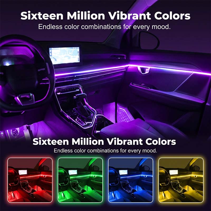 🌞 Soldes de printemps – 50 % de réduction ! 🔥 Kit d’éclairage d’ambiance RGB pour voiture avec application | Bandes LED dynamiques pour joints intérieurs | Sync musicale & multi-zones