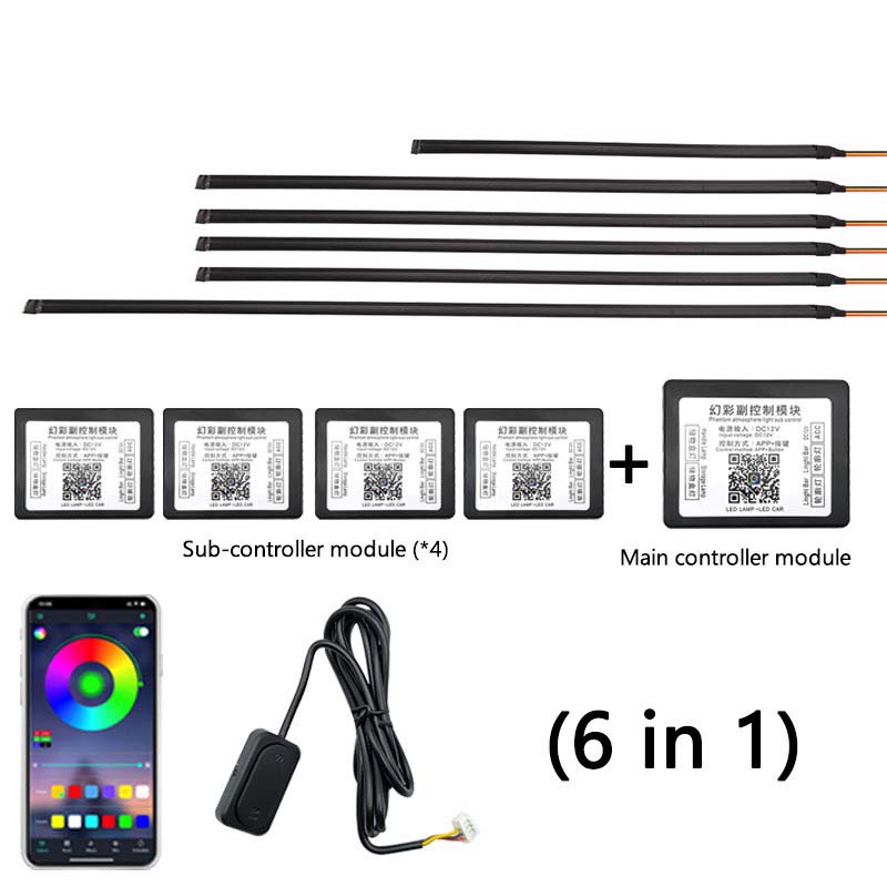 🌞 Soldes de printemps – 50 % de réduction ! 🔥 Kit d’éclairage d’ambiance RGB pour voiture avec application | Bandes LED dynamiques pour joints intérieurs | Sync musicale & multi-zones