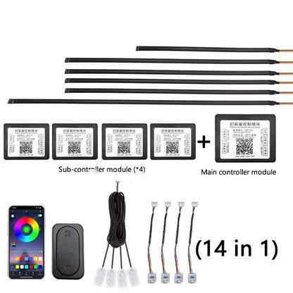 🌞 Soldes de printemps – 50 % de réduction ! 🔥 Kit d’éclairage d’ambiance RGB pour voiture avec application | Bandes LED dynamiques pour joints intérieurs | Sync musicale & multi-zones