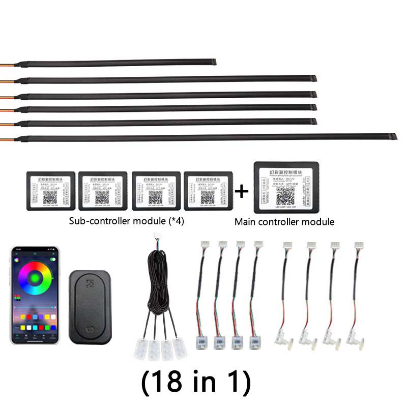🌞 Soldes de printemps – 50 % de réduction ! 🔥 Kit d’éclairage d’ambiance RGB pour voiture avec application | Bandes LED dynamiques pour joints intérieurs | Sync musicale & multi-zones