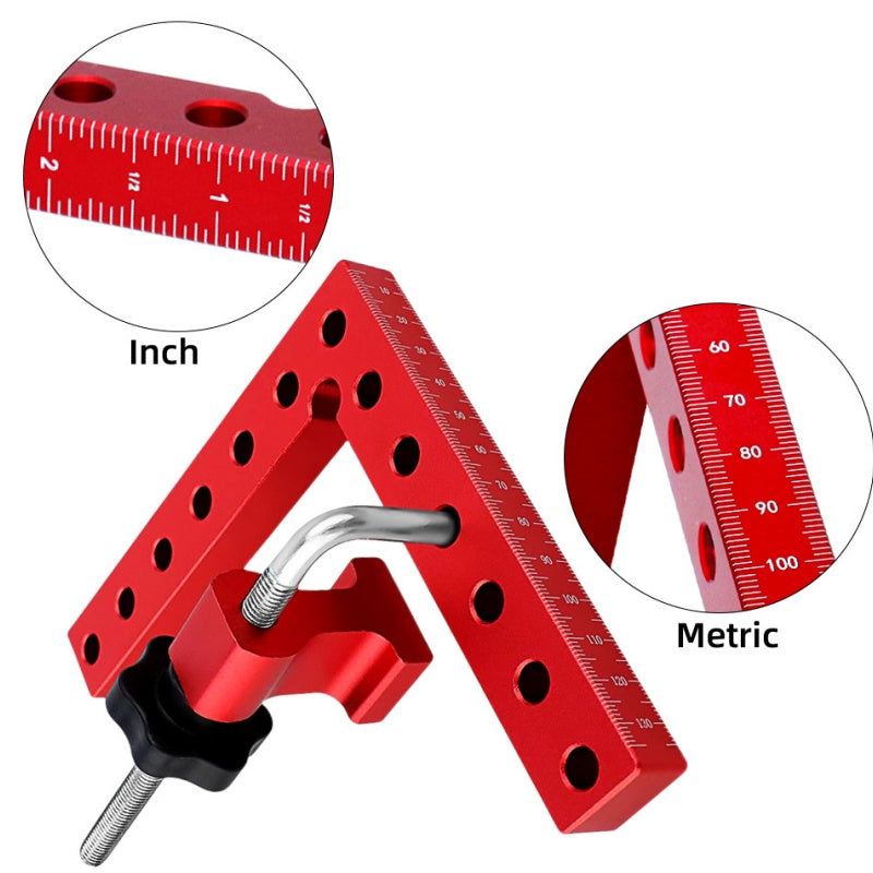 Kit d’équerres de positionnement à 90° avec serre-joints d’angle droit