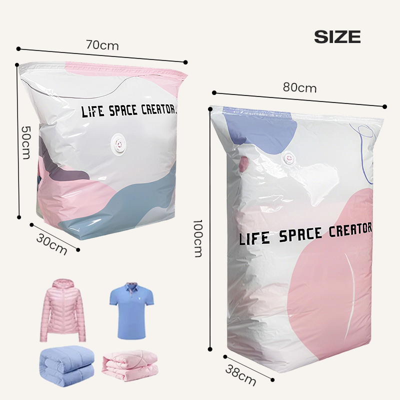 🧳 ACHETEZ 1, OBTENEZ 1 GRATUIT! 💨 Grand Sac de Rangement Sous Vide Compressible – Sans Pompe, Étanche & Idéal Pour Gagner De La Place Dans Les Valises Et À La Maison ✈️