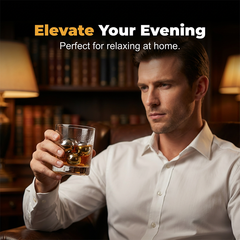 Pierres à whisky réutilisables en acier inoxydable
