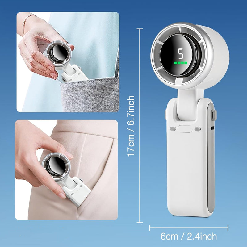 🌀 Ventilateur pliable à 5 vitesses – Compact, puissant, rechargeable, fraîcheur nomade 💨🔘
