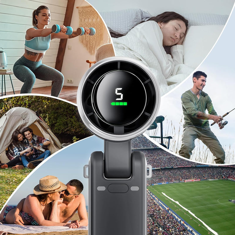 🌀 Ventilateur pliable à 5 vitesses – Compact, puissant, rechargeable, fraîcheur nomade 💨🔘