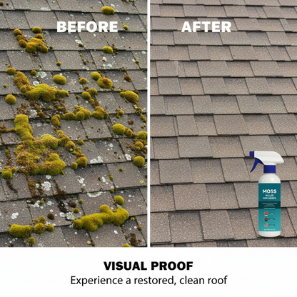 🌧️ Nettoyant multi-surfaces pour toitures anti-mousse et algues – Vaporisez, rincez et admirez le résultat ! 🏠✨ Efficace contre la mousse, doux pour les plantes – une toiture propre en quelques minutes. 🌿💧