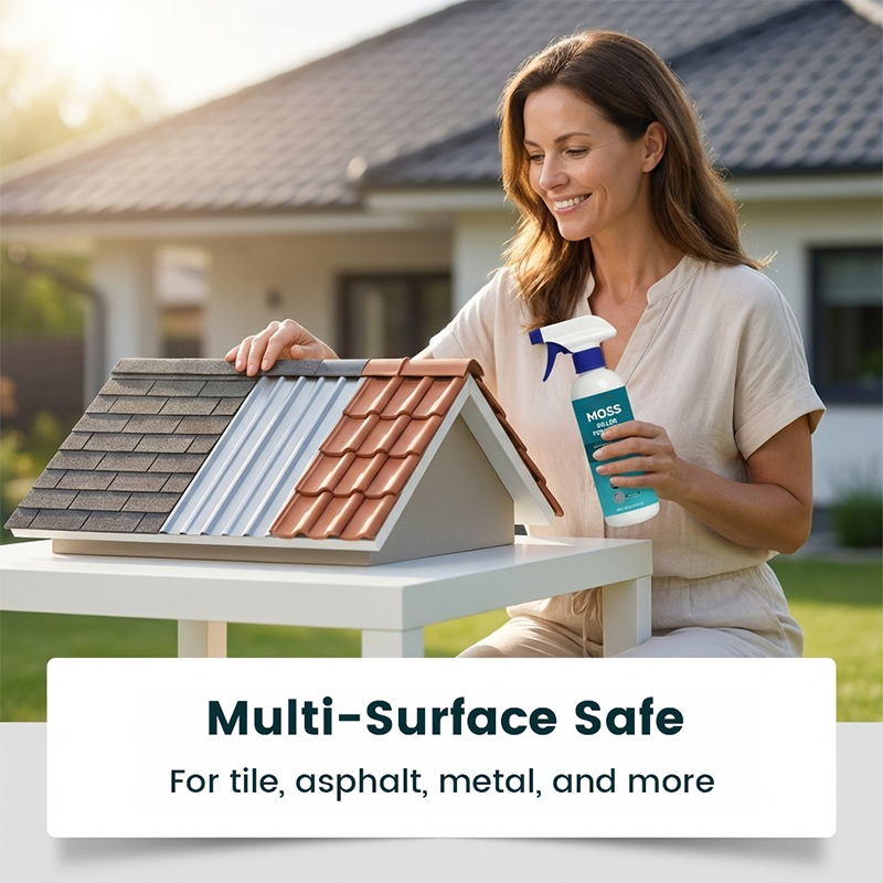 🌧️ Nettoyant multi-surfaces pour toitures anti-mousse et algues – Vaporisez, rincez et admirez le résultat ! 🏠✨ Efficace contre la mousse, doux pour les plantes – une toiture propre en quelques minutes. 🌿💧