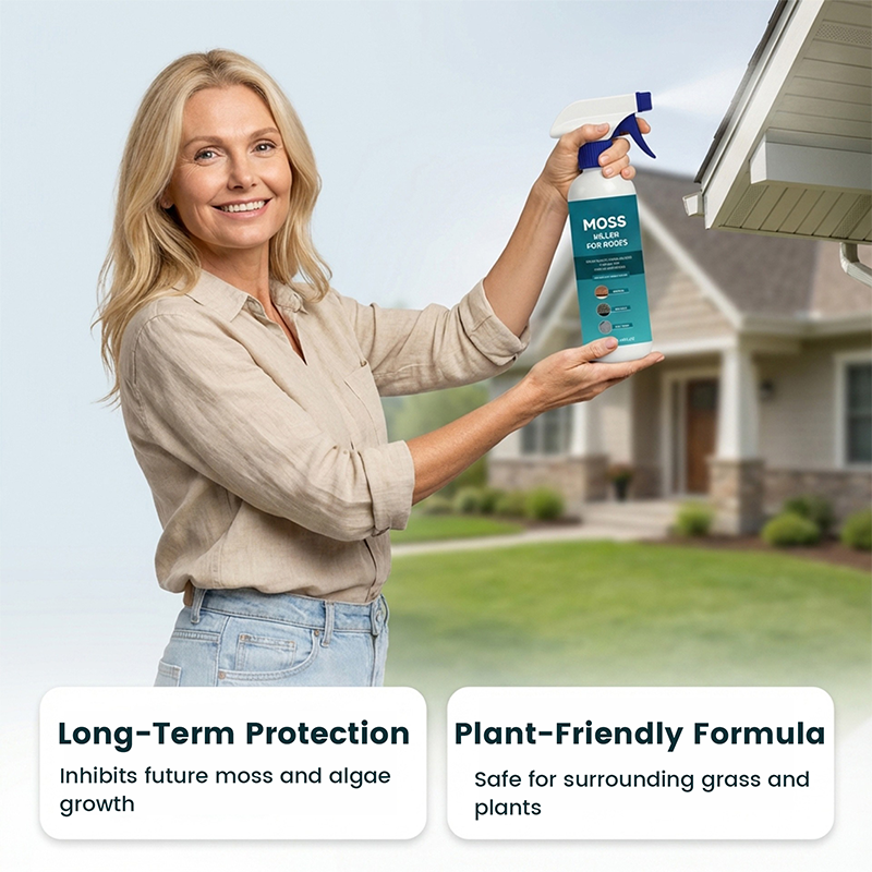 🌧️ Nettoyant multi-surfaces pour toitures anti-mousse et algues – Vaporisez, rincez et admirez le résultat ! 🏠✨ Efficace contre la mousse, doux pour les plantes – une toiture propre en quelques minutes. 🌿💧