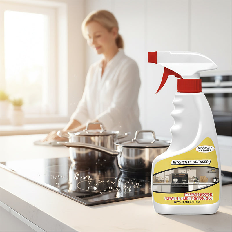 🧼 Dégraissant puissant pour cuisine – Vaporisez, essuyez, brille – sans rinçage ! 🍳✨ Puissant contre la graisse, doux pour les surfaces – le nouveau meilleur ami de votre cuisine. 💪🧽