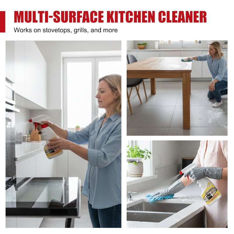 🧼 Dégraissant puissant pour cuisine – Vaporisez, essuyez, brille – sans rinçage ! 🍳✨ Puissant contre la graisse, doux pour les surfaces – le nouveau meilleur ami de votre cuisine. 💪🧽