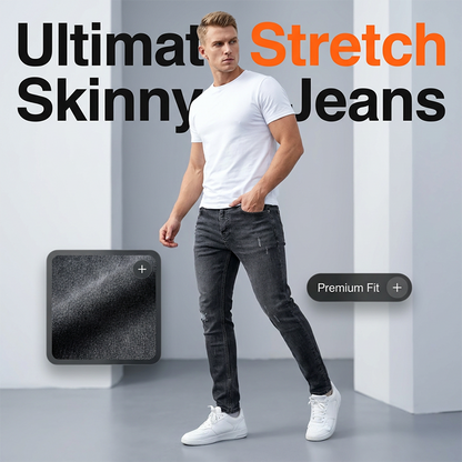 Jean skinny déchiré ultra‑extensible pour hommes